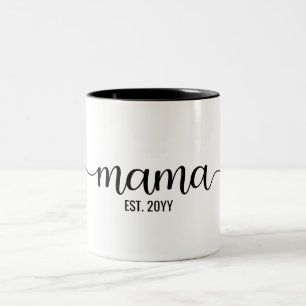 Mama Est, Mum to be, Elegant Gifts for Mum Two-Tone Coffee Mug