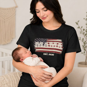 MAMA Est. Year American Flag Tri-Blend Shirt