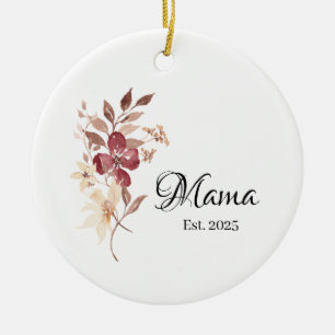 Mama Est. Year – New Mama Milestone Ceramic Tree Decoration