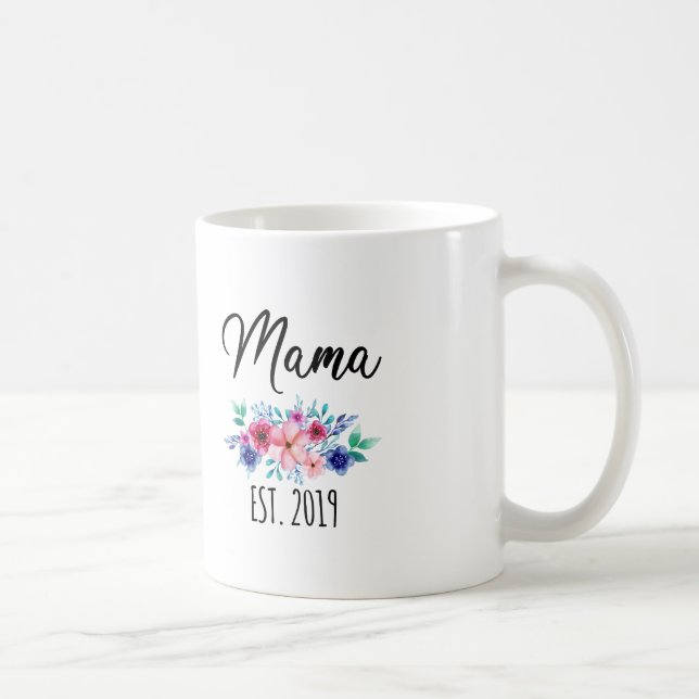 Mama Established 2019 Mug, Mug, Funny Coffee Mug, Coffee Mug (Right)