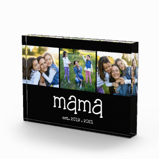 Mama Established 3 Photo Acrylic Block
