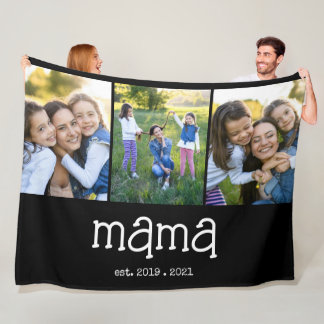Mama Established Modern 3 Photo Fleece Blanket