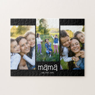 Mama Established Modern 3 Photo Jigsaw Puzzle