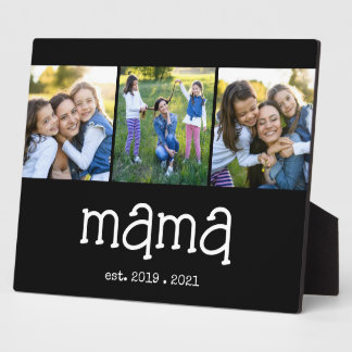 Mama Established Modern 3 Photo Plaque