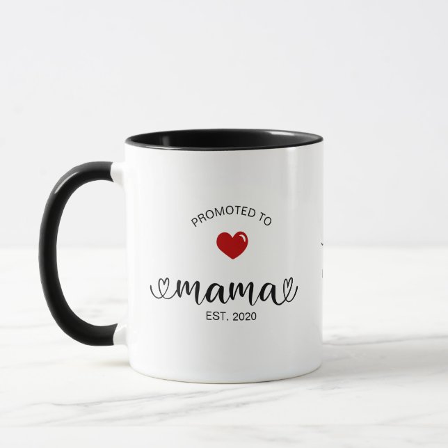 Mama Established Promoted To Mum Mug (Left)