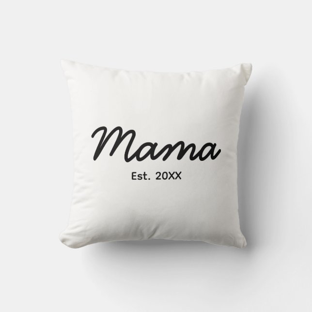 Mama Established Year | Mum Personalised Date Cushion (Front)