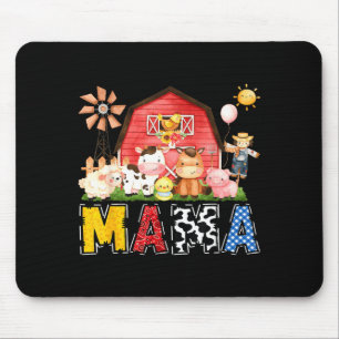 Mama Farm Cow Birthday Boy Matching Family Party  Mouse Pad