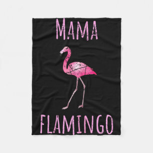Mama flamingo summer bird tropical animal fleece blanket