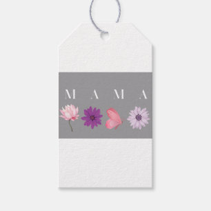 Mama, Floral Butterfly mothers day and birthday Gift Tags