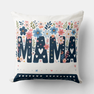 Mama Floral Heart – Boho Chic Mom Design Cushion
