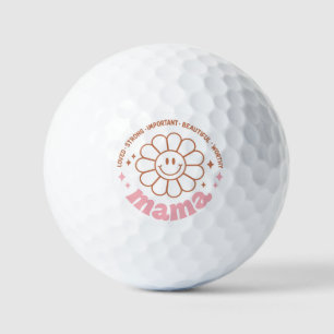 Mama Flower: Loved, Strong, Beautiful, and Worthy Golf Balls