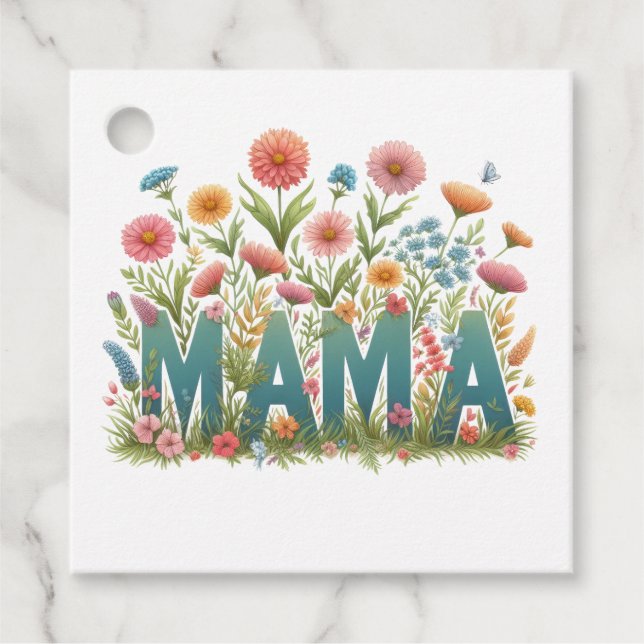 Mama Flowers Favour Tags (Front)