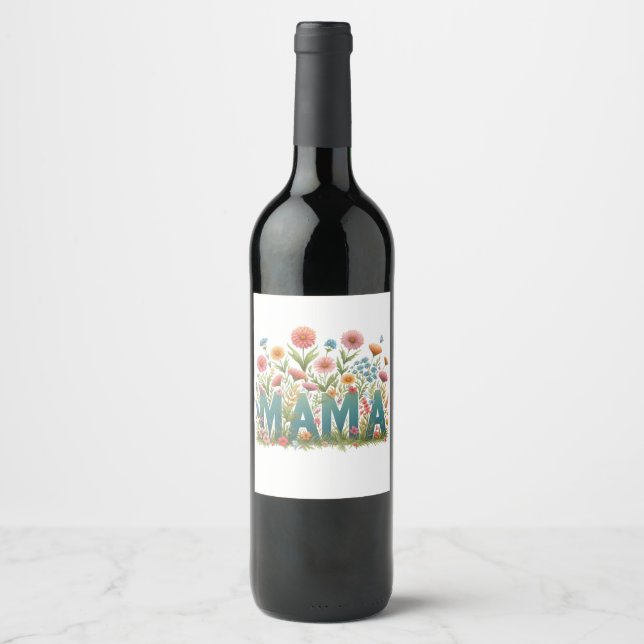 Mama Flowers Wine Label (Front)