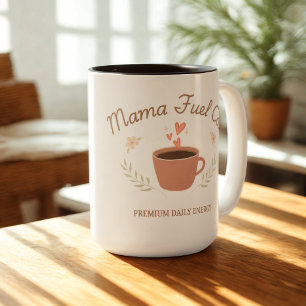 Mama Fuel Co. Cosy Coffee Mum Design Two-Tone Coffee Mug