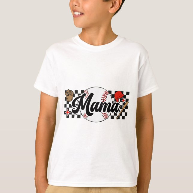 Mama Game Day Vibes Mothers Day Women Baseball Mum T-Shirt (Front)
