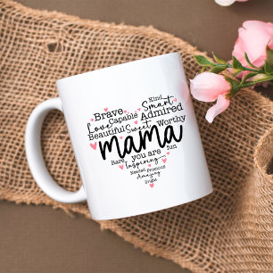 Mama Gift Mum Script Inspiring Hearts Large Coffee Mug