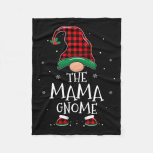 Mama Gnome Xmas Family Matching Red Plaid Christma Fleece Blanket