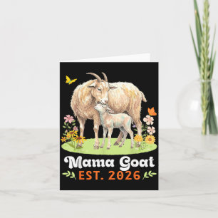 Mama Goat Est 2026 Motherhood Journey New Mum with Card