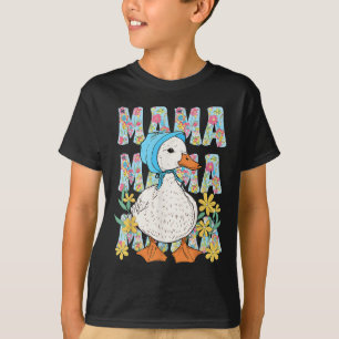 Mama Goose Floral Mummy Joke Funny Mum Silly Mothe T-Shirt