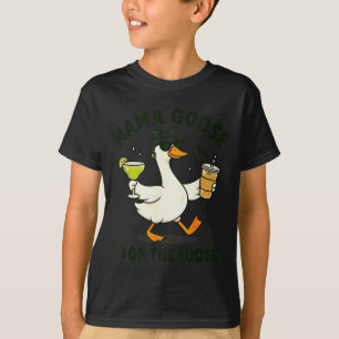 Mama Goose On The Loose Funny Mom Goose Graphic  T-Shirt