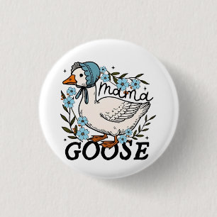 Mama Goose Silly Goose Mothers Day 3 Cm Round Badge