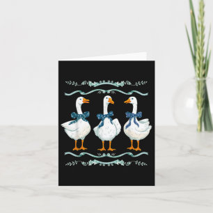Mama Goose With Baby Geese Blue Ribbon Goose Lover Card