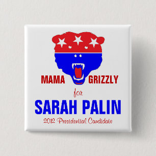 MAMA GRIZZLY 15 CM SQUARE BADGE