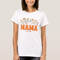 Mama Groovy Autumn Flower Retro Vintage Floral Mum