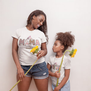 Mama Groovy with custom name Matching T-Shirt