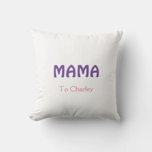 Mama happy mothers retro purple add name text vint cushion