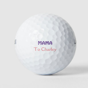 Mama happy mothers retro purple add name text vint golf balls