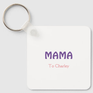 Mama happy mothers retro purple add name text vint key ring