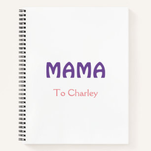Mama happy mothers retro purple add name text vint notebook