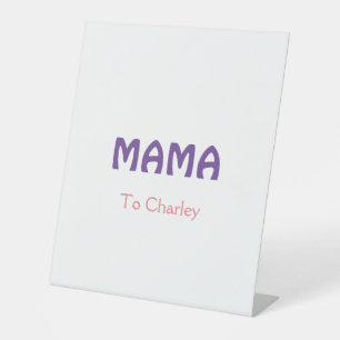 Mama happy mothers retro purple add name text vint pedestal sign