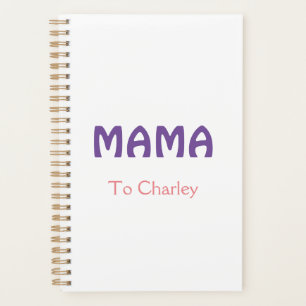 Mama happy mothers retro purple add name text vint planner