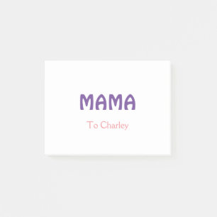 Mama happy mothers retro purple add name text vint post-it notes