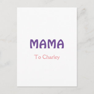 Mama happy mothers retro purple add name text vint postcard