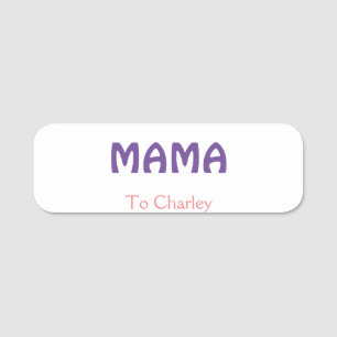 Mama happy mothers retro purple add name text vint tag