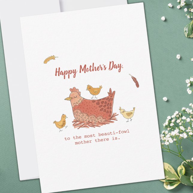 Mama Hen and Chicks Funny Mother's Day Card (Creator Uploaded)
