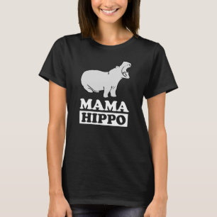 Mama Hippo Animal T-Shirt Mother Mum Gift