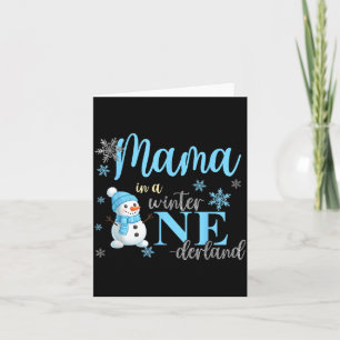 Mama In A Winter Onederland Birthday Boy Girl Cute Card