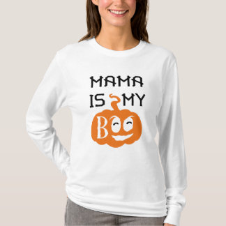 Mama is my Boo, Black and Orange Design T-Shirt