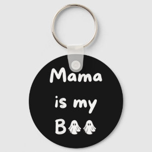 Mama Is My Boo Halloween Ghost Kids School Fall Key Ring