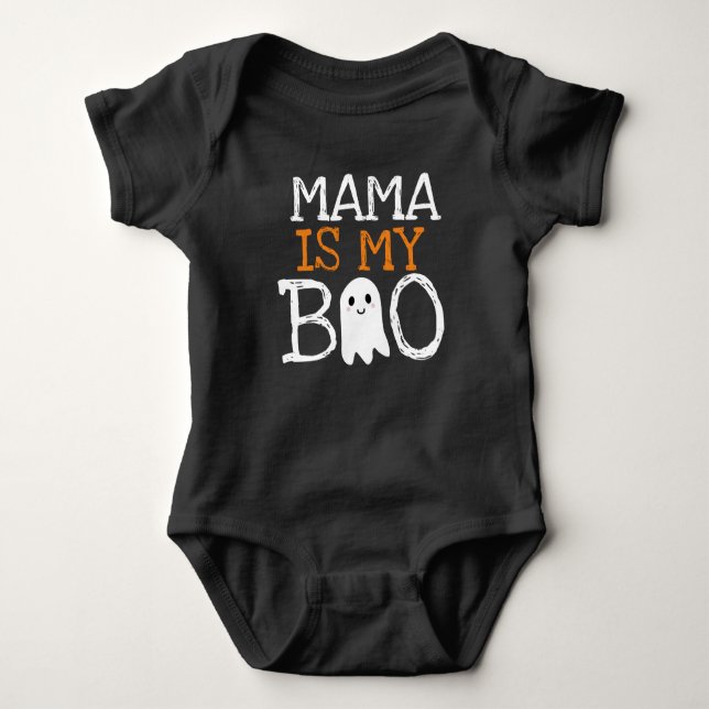 Mama Is My Boo Kids Baby's First Halloween Baby Bodysuit (Front)