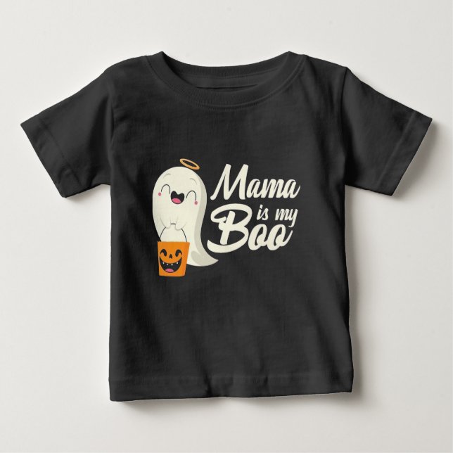Mama Is My Boo Kids Baby's First Halloween Baby T-Shirt (Front)