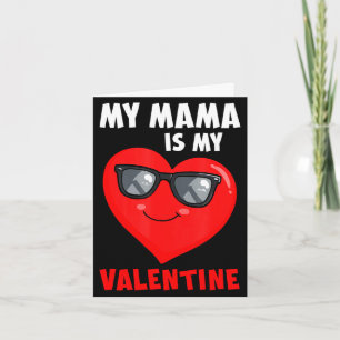 Mama is valentine heart sunglasses boys proud card