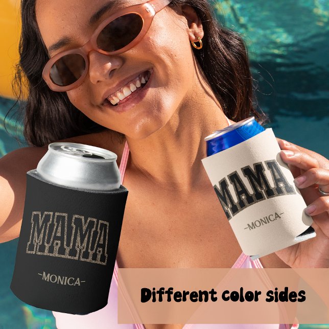 Mama Leopard heart gold and black  Can Cooler (Mama Leopard heart gold and black Can Cooler)