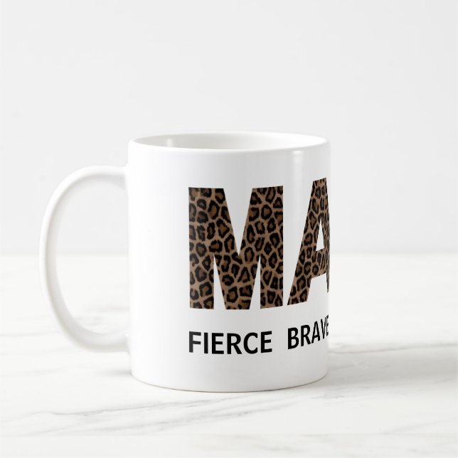 MAMA Leopard Print Personalised Text Mug (Left)