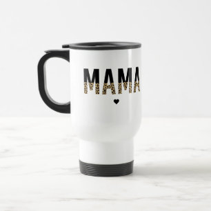 Mama Leopard print Typography Mum Gifts Travel Mug