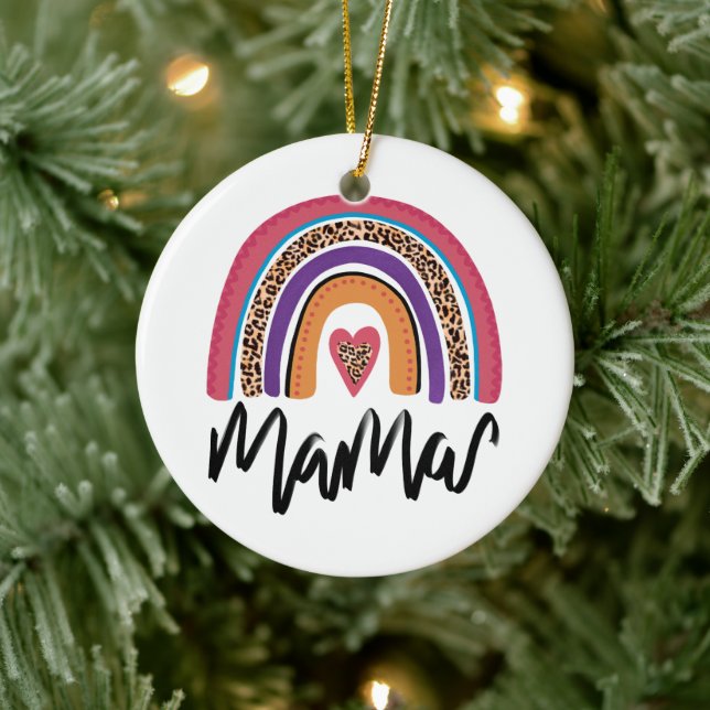 Mama Leopard Rainbow Ceramic Tree Decoration (Tree)